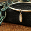 Bangle - silver - with a silver Agnes long pebble