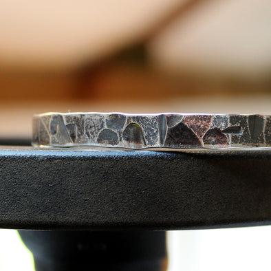 Hammered cuff bangle - with an oxidised finish