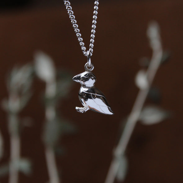 Puffin charm - solid silver