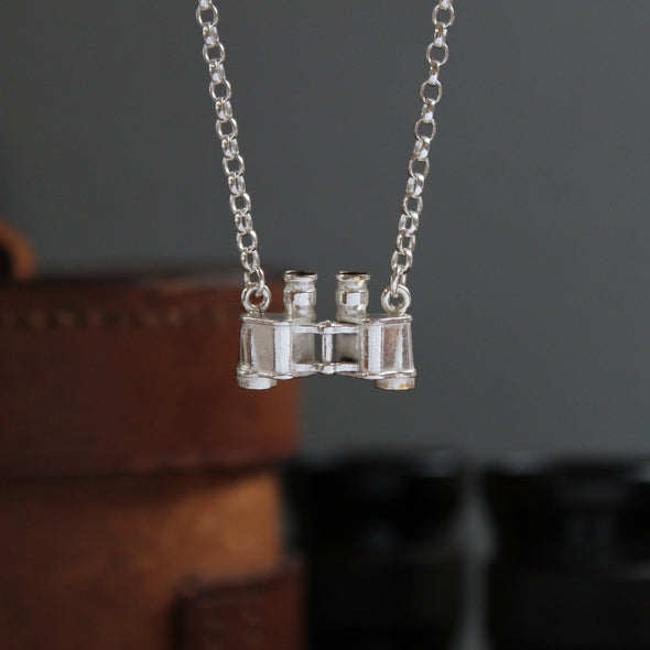 Binoculars  - large version on a silver neckchain