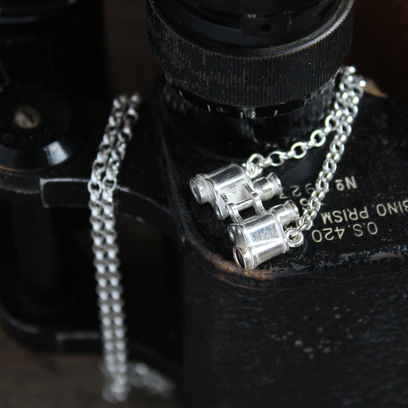 Binoculars  - large version on a silver neckchain